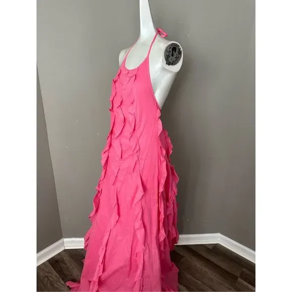 Staud Marika Ruffled Halter Gown